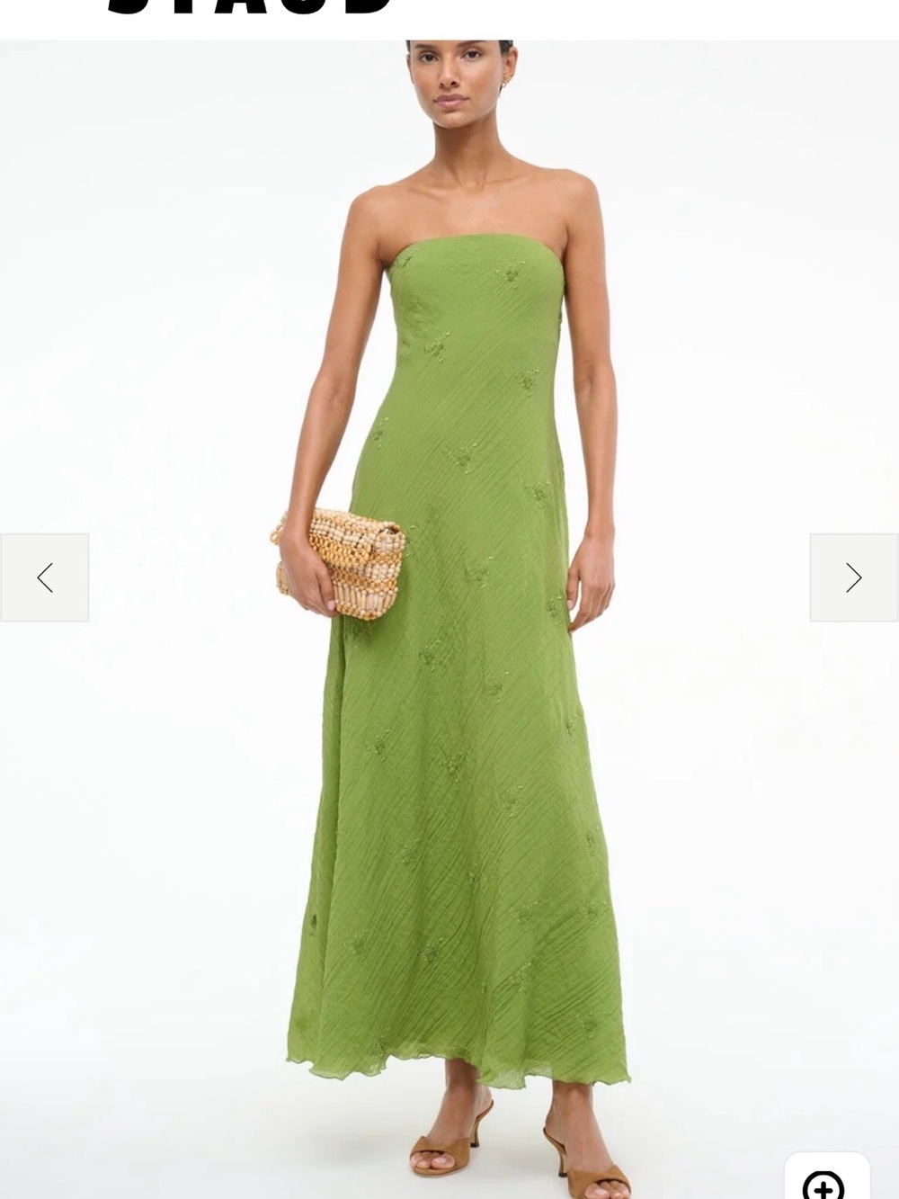 STAUD CASSIE DRESS GARDEN GREEN